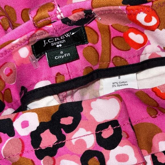 J. Crew Stretch City Fit Chino Cafe Capris Cropped Pants Pink Size 8 - Picture 6 of 6